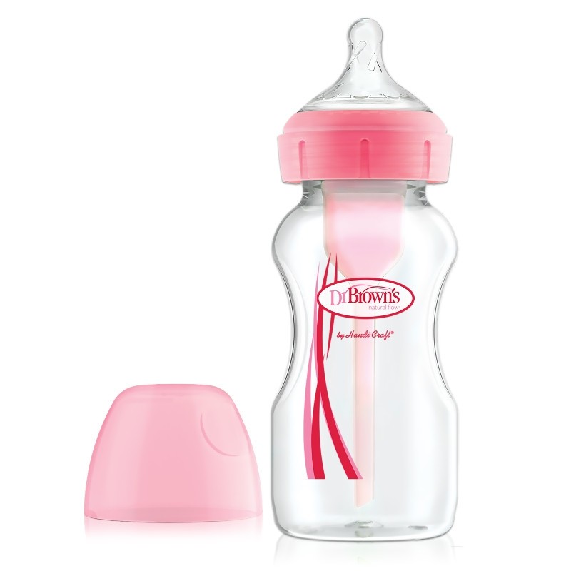 DR. BROWN'S buteliukas OPTIONS+ plačiu kakleliu 270ml, rožinis, WB91601-ESX