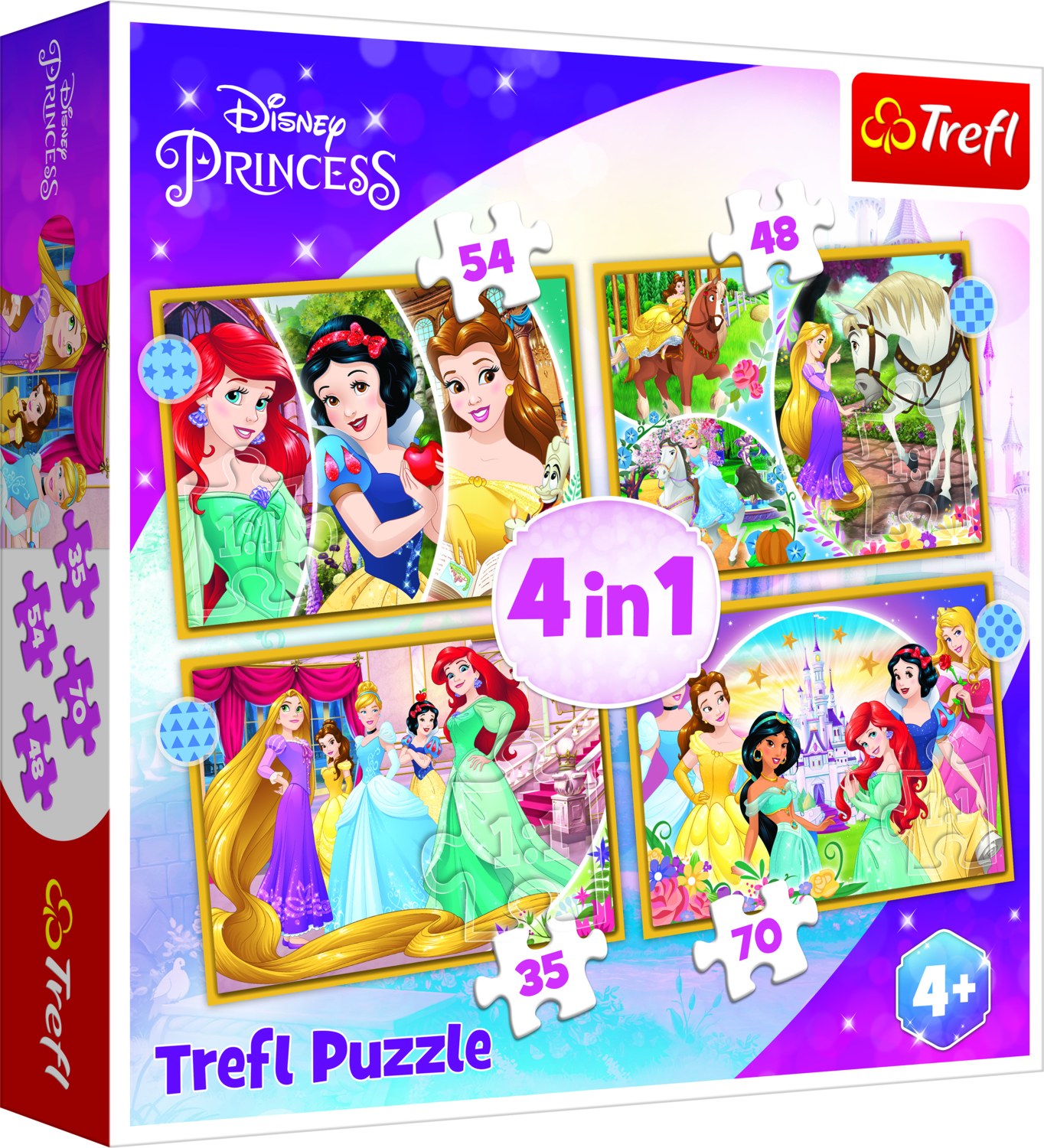 DISNEY PRINCESSES TREFL  4 dėlionių rinkinys „Princesės“